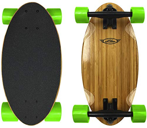EasyGoProducts Mini Cruiser Wood Longboard Style Skateboard Lightweight and Portable Beginners to Experts - Green, Model:EGP-SKBD-GRN