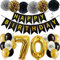 Feelairy Ballons 70. Geburtstag Deko Männer Frauen, Schwarz Gold Geburtstagsdeko 70 Jahre Mann Frau, Happy Birthday Deko Konfetti Luftballons Deko 70 Geburtstag Mann 70 Geburtstag Deko Frauen