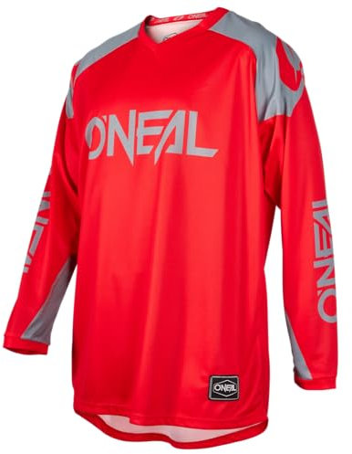 O'NEAL | Jersey | Enduro Motocross | Atmungsaktives Material, Maximale Bewegungsfreiheit, Verlängerter Rücken | Jersey Matrix Ridewear | Erwachsene | Rot Grau | Größe XXL