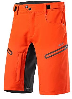 ARSUXEO Herren Fahrrad Kurze Hosen Lockere Passform Radhose mit Feuchtigkeitsableitendem Bund 2006 Orange XL