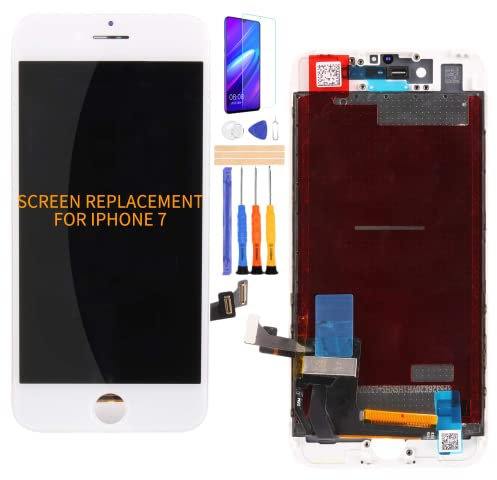 pour Ecran iPhone 7 A1778 Screen Replacement pour ecran iphon 7 LCD Display Replacement pour écran iPhone 7 Complet A1660, A1778, A1779, A1780, A1853, A1866(Blanc)