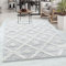 Carpetsale24 Teppich Wohnzimmer Hoch-Tief Effekt 3D Kariert Design Grau 60 x 110 cm Läufer - Hochflor Teppich Schlafzimmer Rauten-Boho Teppich Pflegeleicht Weich - Elegante Teppich für Küche Esszimmer