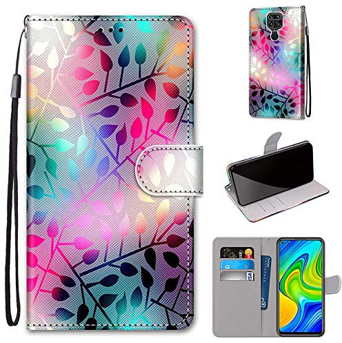 SIENIANLINE Funda para Xiaomi Redmi Note 9, Funda Libro Xiaomi Redmi Note 9/Redmi 10X, PU Cuero Flip Carcasa Fundas Móvil de Tapa Libro para Xiaomi Redmi Note 9 6,53