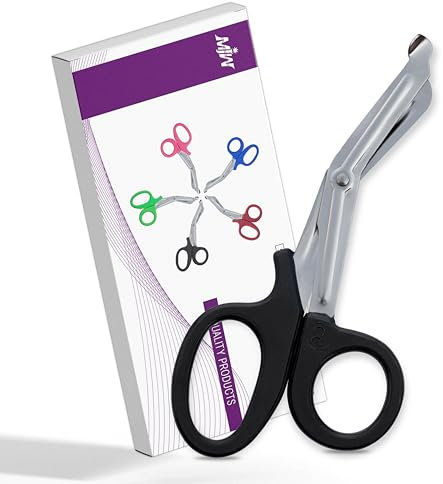 Ciseaux de traumatismes Tuffs Tuffs Ciseaux Ciseaux Sciseurs Trauma Cisailles Ciseaux de premiers secours Ciseaux médicaux CE (7.5, BLACK)