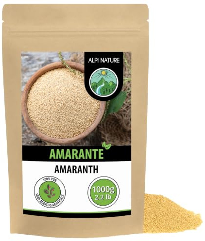 Alpi Nature Amaranto en Grano 1kg, Semillas de Amaranto Enteras y Crudas, sin Azúcar ni Gluten
