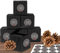 Adventino Adventskalender Set Black & Beauty aus 24 schwarzen Adventsboxen mit 24 weihnachtlichen Zahlenaufklebern „Schick und Grau“ zum Basteln und Befüllen, 10 cm
