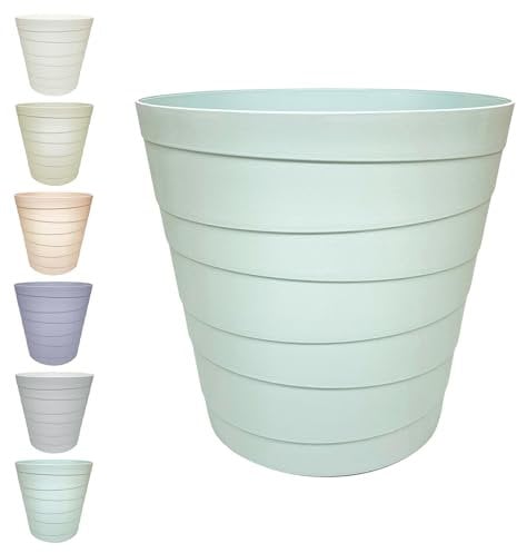 MAKREL® Pastel Colours Plastic Waste Paper Basket Bin Modern Step Design Trash Can for Kitchen, Bathroom, Office (Pale Aquamarine, 7 Litre)