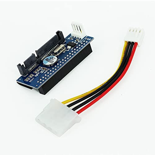 Conector IDE de 40 Pines a SATA, Adaptador de Disco Duro 3.5 HDD IDE/PATA con Cable de Datos SATA de 7 Pines