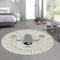 CARPETIA Flauschiger Spielteppich mit runder Kuscheltier Kopfform in Creme Größe 160 cm Rund