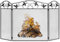 AH® 3-Panel Handcrafted Wrought Iron Fireplace Screen with Decorative Leaf Scroll Design Wavy Top Freestanding Spark Protection Open Fireplace Stove Wood Burner Spark Guard 128cm Wide x 74cm High 7kg