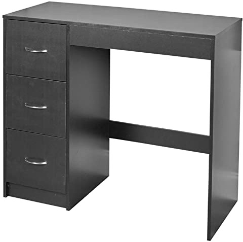 URBNLIVING Black Wooden Bedroom Furniture Cabinet Chest of Drawers Dressing Table Wardrobe - Dressing Table
