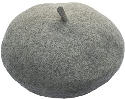 ESBANT Wollmützen for Damen Dicke Baskenmütze Damen Herbst und Winter British Painter Hats Bud Cap Pure Color Wild Home (Color : Light Grey, Size : Taille Unique)
