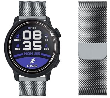 LXURY Metall Edelstahl Armbänder Kompatibel mit Coros Pace 2/Coros Apex 42mm Armband Magnetisch Einstellbar Mesh Ersatzarmband für Coros Pace 2/Apex 42mm Uhrenarmband (3)
