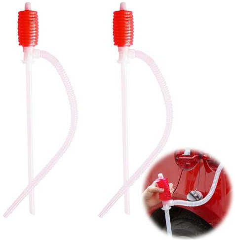 LONGHAO 2 pcs Pompe Manuelle Siphon,Pompe Manuelle Carburant,Pompe a Siphonner Universelle,Pompe Manuelle Transfert de Liquide Portative,Aspiration Pompe de Transfert pour l'eau Huile Essence