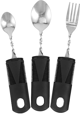 VINTORKY 3pcs Behinderte Besteck Für Ältere Biegsamen Löffel Gewichteten Utensilien Nicht-griffe Ältere