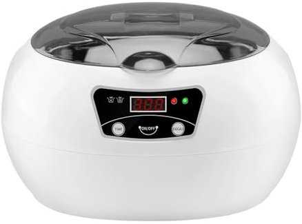 DINGK Digital Ultrasonic Cleaner, Ultrasonic Cleaning Machine with Basket&Stand, Portable Jewelry Cleaner, 600ML Stainless Steel Tank, 360° All-round Cleaning, for Watches Home Appliances