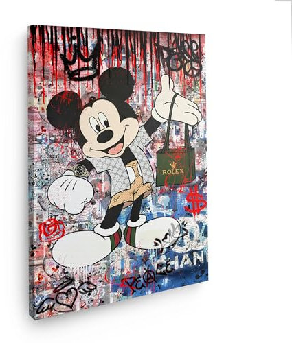 Art100 Leinwandbild - Mickey Rolex 40x30cm Hochwertiger Kunstdruck, Leinwandbild | modernes Wandbild Mickey Rolex | coole Wandbilder für das Wohnzimmer | Art Bilder