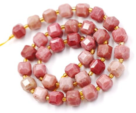 Fukugems Naturstein perlen für schmuckherstellung, verkauft pro Bag 5 Stränge Innen, facettierter Würfel Rhodonite 8mm