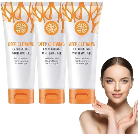 Orange Face Scrub Exfoliator, Orangen Peeling Gel, Orangen Peeling Gel, Brightening Exfoliating Whitening Gel, Peeling Für Gesicht Tiefenreinigung, Body Scrub for Dull Skin (3Pcs)