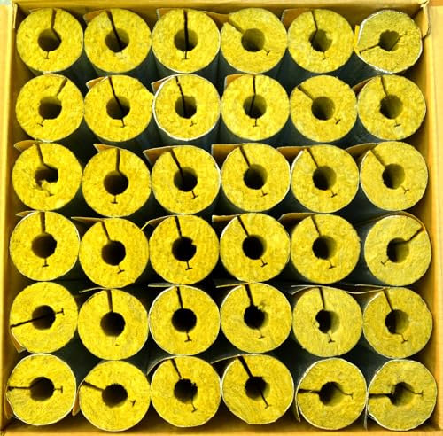 B teurobrecher - Steinwolle Rohrisolierung WLG 0,037 alukaschiert Rohrschale Dämmung Isolierung für Heizungsrohre verschiedene Größen (18/20mm-21m 1/2 Karton)