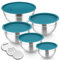 Homikit Mixing Bowls Set of 5, Stainless Steel Salad Bowls with Airtight Lids & 3 Grates, Metal Nesting Bowls for Mixing/Baking/Serving/Storing, Easy Clean - 0.7/1/1.5/2.6/4.6L (Dark Blue)