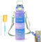 KunpengZen Trinkflasche 1l, Motivierende Zeitmarkierung Wasserflasche 1l KohlensäUre Geeignet, Trinkflasche Sport für Kinderschule/Erwachsene, Fitnessstudio, Radfahren, Yoga, Laufen, Camping-Lila