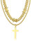 Bandmax Dornen Kette ohne Anhänger Herren Edelstahl Halskette Set Dornen Panzerkette 9mm Herren Gold Kubanisch Kette 50CM Männer Goldene Layering Kette Kreuz Anhänger Halsschmuck für Freund
