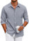COOFANDY Hemden Herren Langarm Oxford Herrenhemden Langarm Business Hemd Freizeithemden für Herren Langarmhemd Oberhemd Button-Down Baumwollhemd Bügelfrei Männer Hemd Slim Fit Einfarbig Grau M