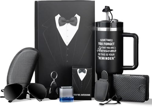 YMing Mens Birthday Gift, Gifts for Him w/Mug, Wallet, Sunglasses Gift for Birthday | Xmas | Valentines | Anniversary | Fathers Day | Retirement, Personalized for Dad, Husband, Boyfriend, Colleague