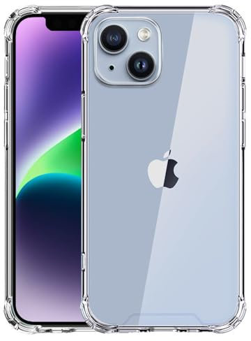 DEREAFF Clear Case for iPhone 14 Plus (6.7-Inch), 14 Plus Clear Case Slim Hard PC Back & Soft TPU Shockproof Anti-Scratch Phone Bumper Cover for iPhone 14 Plus, Clear