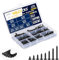 WELLOCKS Vis autotaraudeuses | 305 PCS M4 Noir Oxyde Acier Inoxydable Kit de visserie | Tête ronde Pan Vis à bois Set Boîte de rangement | pour réparation (S305BKR)