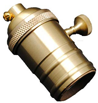 Douille E27 en laiton vintage avec interrupteur, idéale pour l'éclairage décoratif et l'ambiance dans les maisons et les espaces commerciaux.