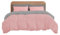 Ev Dekor Double Duvet Cover Sets – Reversible Brushed Microfiber Bedding- Plain Dye Quilt Cover with Pillowcase - Pink/Grey