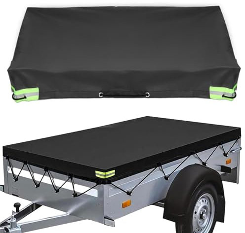NCCHDZSW Lona para remolque, 214 x 122 x 13 cm, lona para remolques, lona de remolque reforzada 420D Oxford, lona impermeable con ojales para muchos coches, 750 kg, remolque de coche