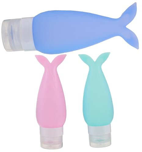 MUSISALY Shower Gel Dispenser Bottles 90ml Emulsion Bottles Set 3pcs Pink Blue Light Green Travel Toiletries