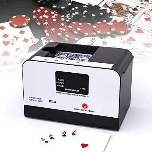 CASEGO Intelligenter automatischer Kartenhändler, rotierender Kartenhändler, Roboter, Pokermaschine, maximaler Deal, 2 Decks, Spielkartenmischer