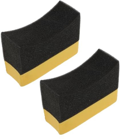 ETHZZLE 2stücke Ergonomische Reifenpflegebürste Mit Gebogenem Schwamm Wiederverwendbare Polierpads Für Autowachsen Und Reinigung Für Fahrzeugpflege Und Reifenpflege