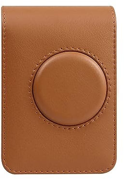 Camera Case for Instax Mini EVO, PU Leather Carrying Case with Shoulder Strap, Drop-Proof Dust-Proof Storage Bag for Mini EVO Instant Camera (Brown)