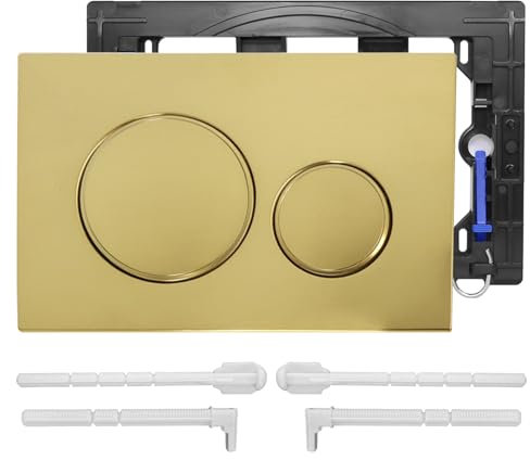 Actuator Plate, Flush Plate for GEBERIT Sigma 20 with Flush Lever Set and Mounting Frame, Dual Flush, 1 Piece (Matte Gold)