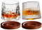 NIYATA Set di 2 bicchieri da whisky, in cristallo, 160 ml, per whisky, in cristallo, rotazione a 360 gradi, per bar, appartamenti, KTV