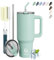 BIGRD 40 oz Stainless Steel Vacuum Insulated Thermal Mug, Double-Walled Leak-Proof Car Cup with 2 Straws & Locking Lid, Dishwasher Safe BPA-Free, Coffee Mug for Cold and Hot (Seafoam)
