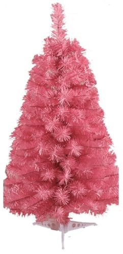 Schreibtisch-Weihnachtsbaum mit weißem Ständer, 60 cm, Weihnachtsbaum for Heimdekoration(Rose)