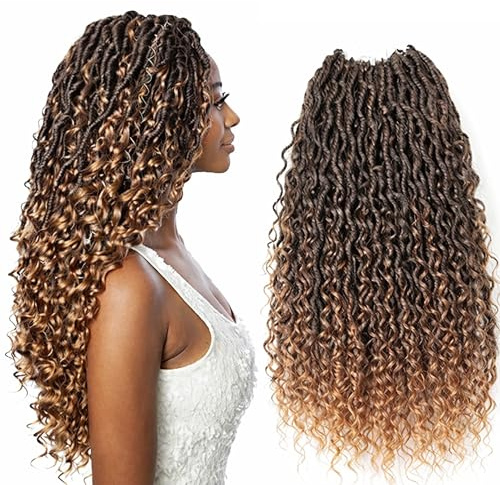 Hair Beauty - Faux Locs Curly Boho Braid Hair - Haarverlängerungen | Crochet-Zöpfe im Echthaar-Look - Kanekalon Premium - 500 g + 3 Zubehörteile