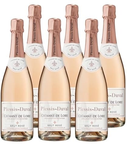 PLESSIS DUVAL - AOP Crémant de Loire - Vin Rosé Effervescent - Lot de 6 bouteilles x 75 cl