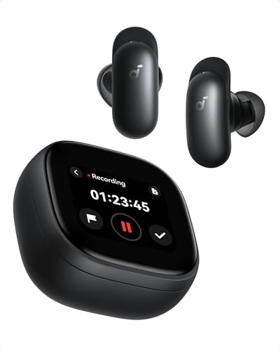 Soundcore Liberty 5 Pro Max di Anker, Cuffie Bluetooth con ANC, Smart Case | Registratore AI per riunioni, display AMOLED, chiamate Guinness World Records e ricarica rapida: 5 min per 4 ore.