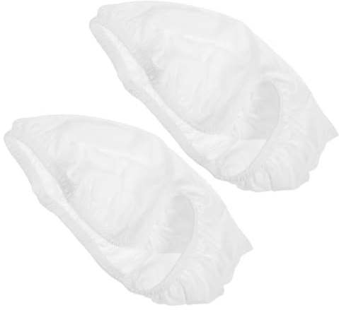 DEARMAMY 2pcs Toilet Tank Lid Cover for Bathroom Water Tank, Stretchable Fabric Protector with Dust Resistant and Odour Blocking Features, Soft Polyester Material, White Colour, Toilet Top