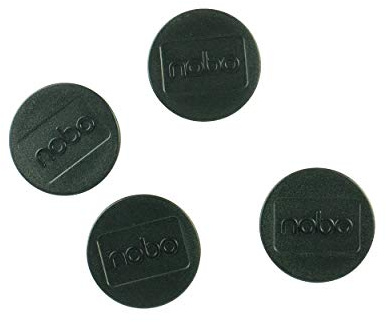 Nobo Magnetic Whiteboard Magnets, 38 mm, Pack of 4, 1901630, Coloured