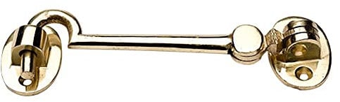 Merriway BH02550 Solid Brass Silent Cabin Door Hook and Eye Catch, 150mm (6 inch)