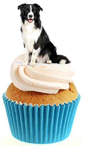 Sprinkles & Toppers Ltd Collie Dog Edible Stand Up Wafer Paper Cake Toppers (12 Pack)