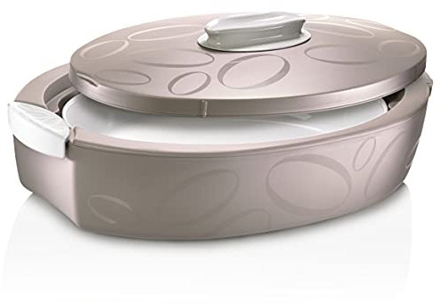 enjoy THE ITALIAN WAY OF LIVING Thermobehälter für Essen + Keramikschale (3 Liter) | bis zu 3h warm und 5h kühl | Wärmebehälter mit Auflaufform | Warmhaltebehälter für Speisen | Thermoschüssel